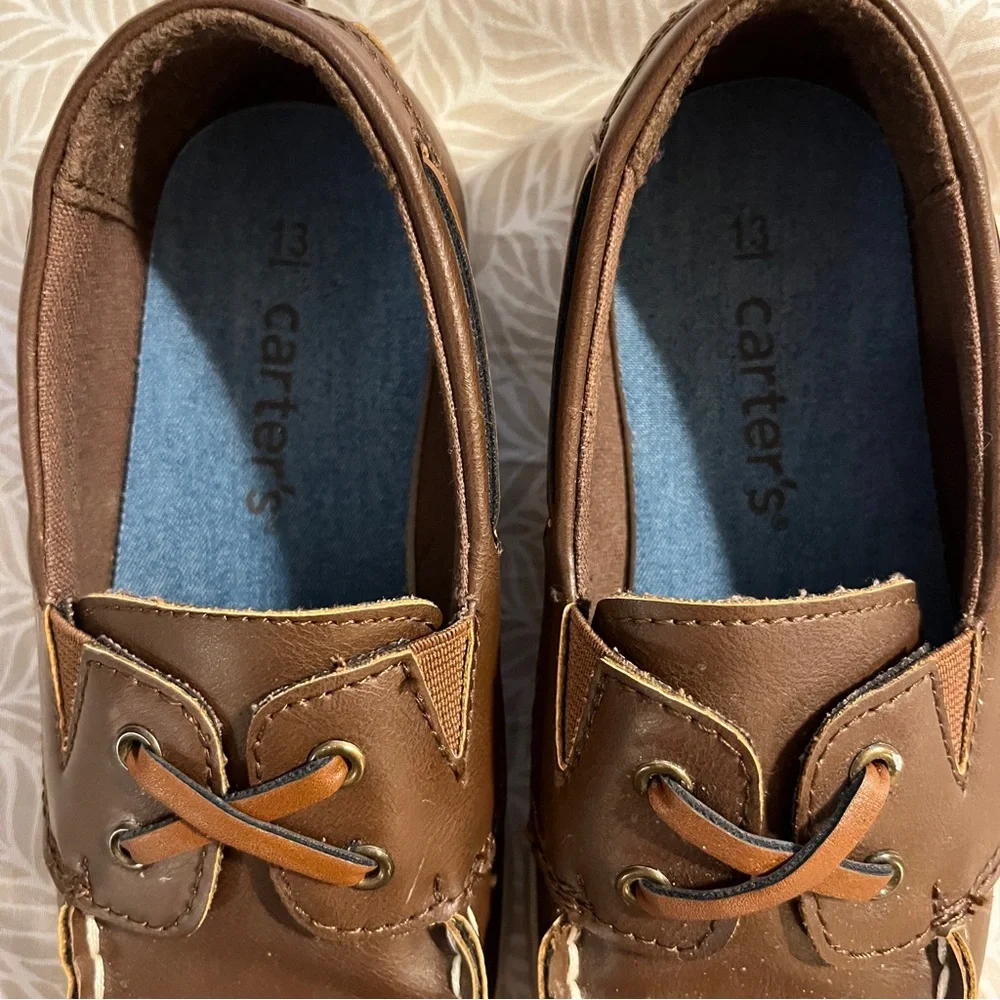 Carter's Little Boys Size 13 Brown Slip-on Boat Shoes